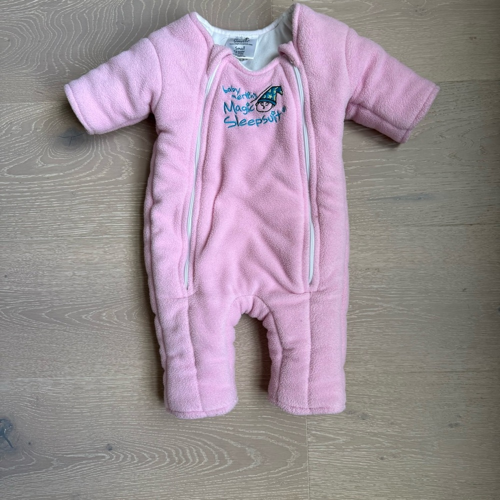 Baby Merlin's Magic Sleepsuit Pink Fleece One-Piece